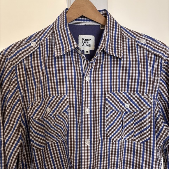 Paper Denim Cloth PD&C Western Men Large‎ Long Sleeve Plaid Medium - Picture 4 of 10